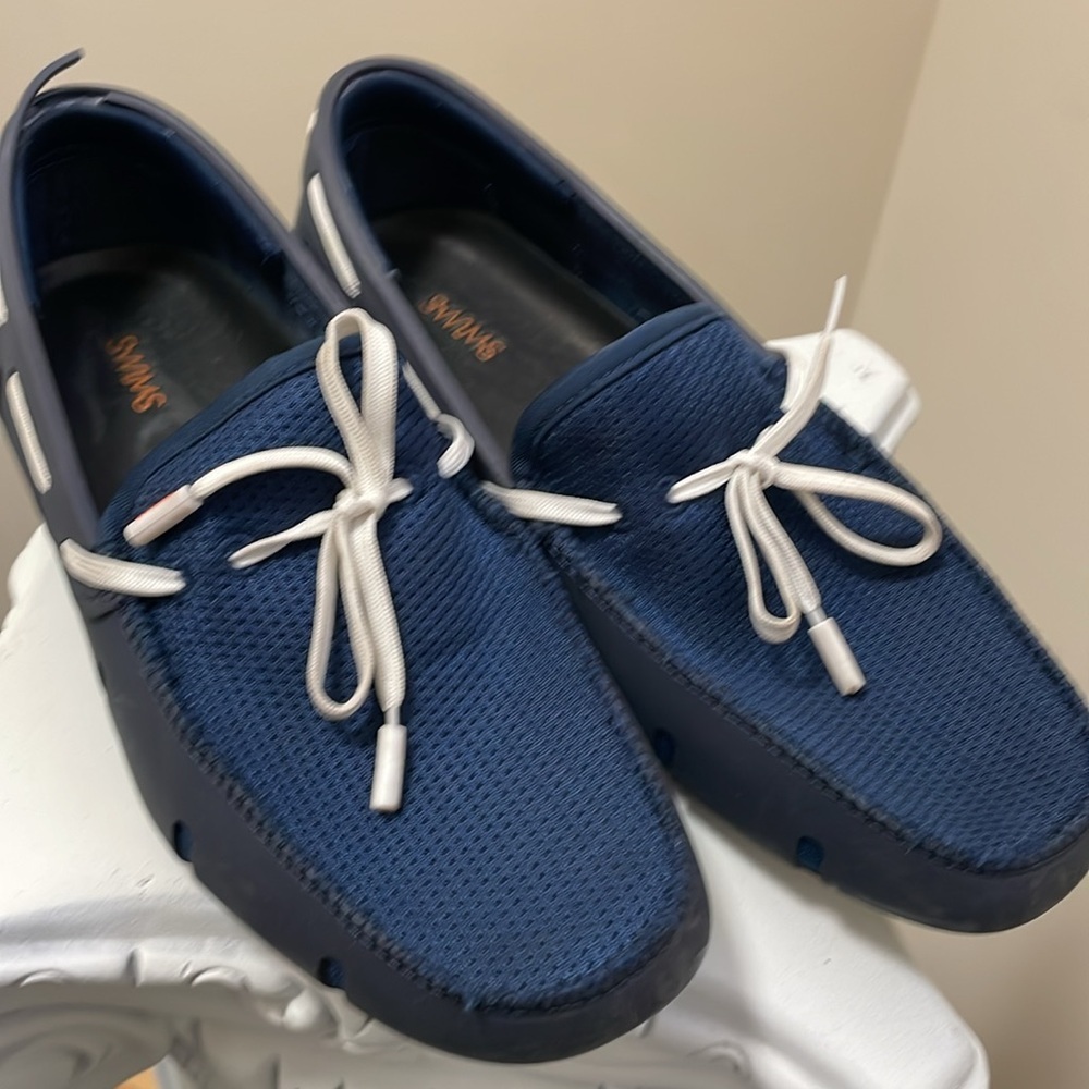 Swims - Slip On Braided Lace Loafer Casual Waterproof Shoes - Blue - 7 - Picture 2 of 10